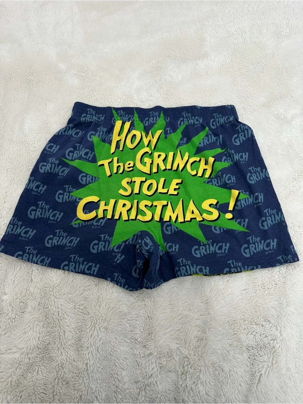 Dr. Seuss Multi-Color Graphic Lounge Shorts with Navy Waistband